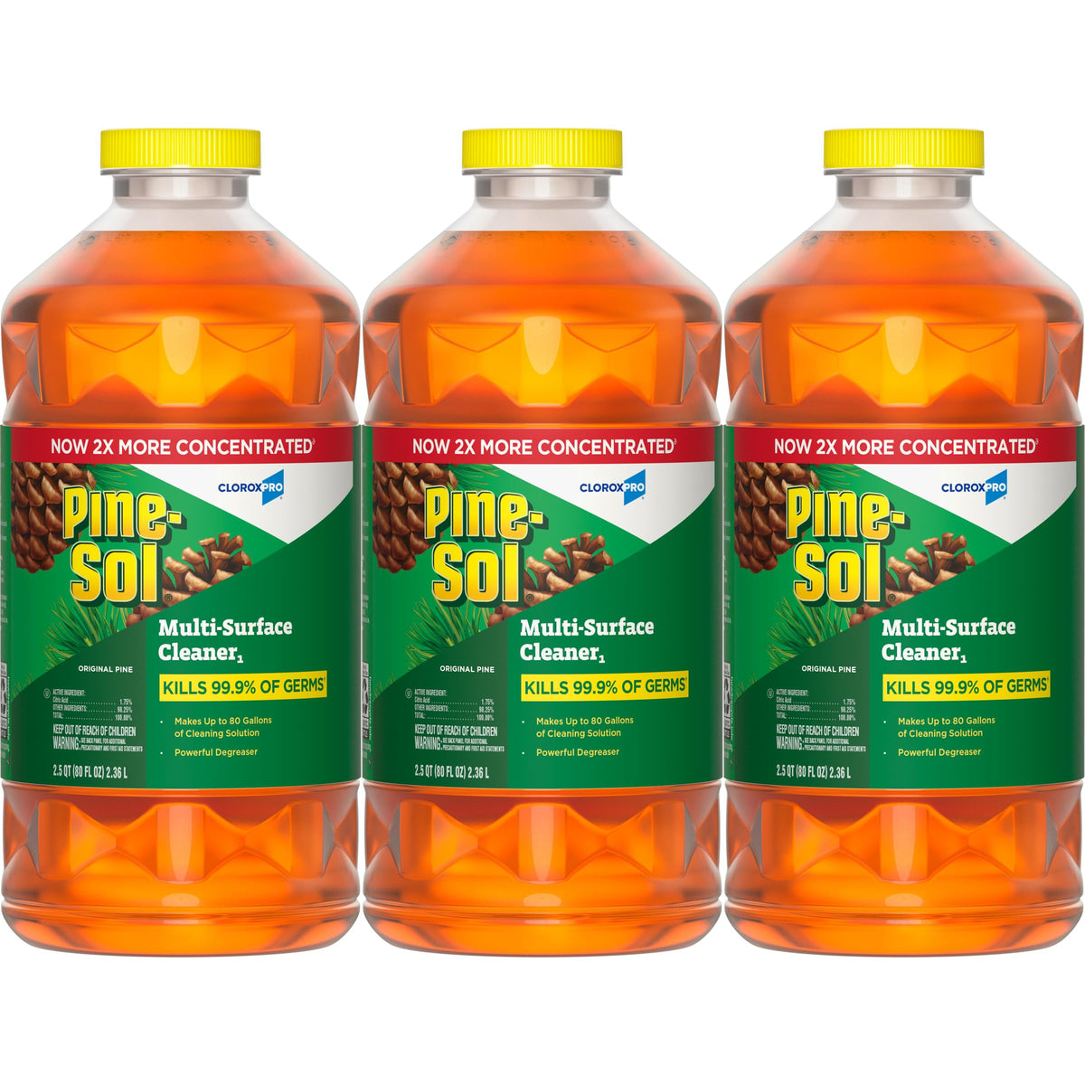 Pine-Sol botella frontal 80 oz mostrando el envase y rendimiento