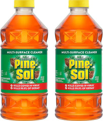 Pine-Sol botella frontal paquete de dos mostrando etiqueta y aroma pino, ideal para limpieza