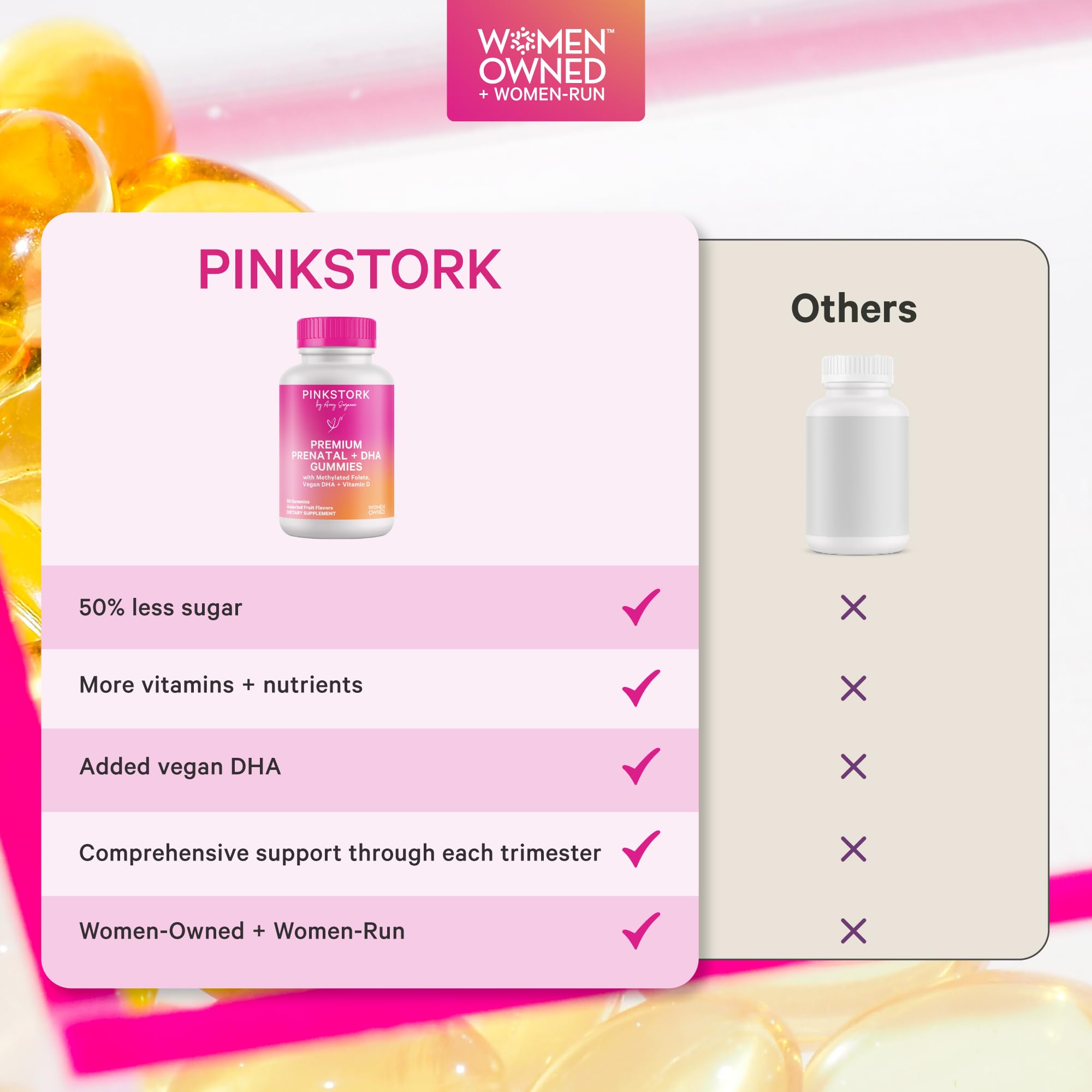 Pink Stork botella con protección UV, conservación de nutrientes visible