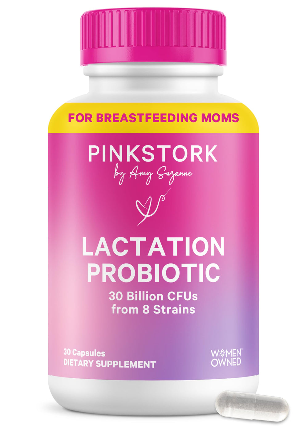 Pink Stork frente del envase mostrando fórmula para lactancia y beneficio digestivo