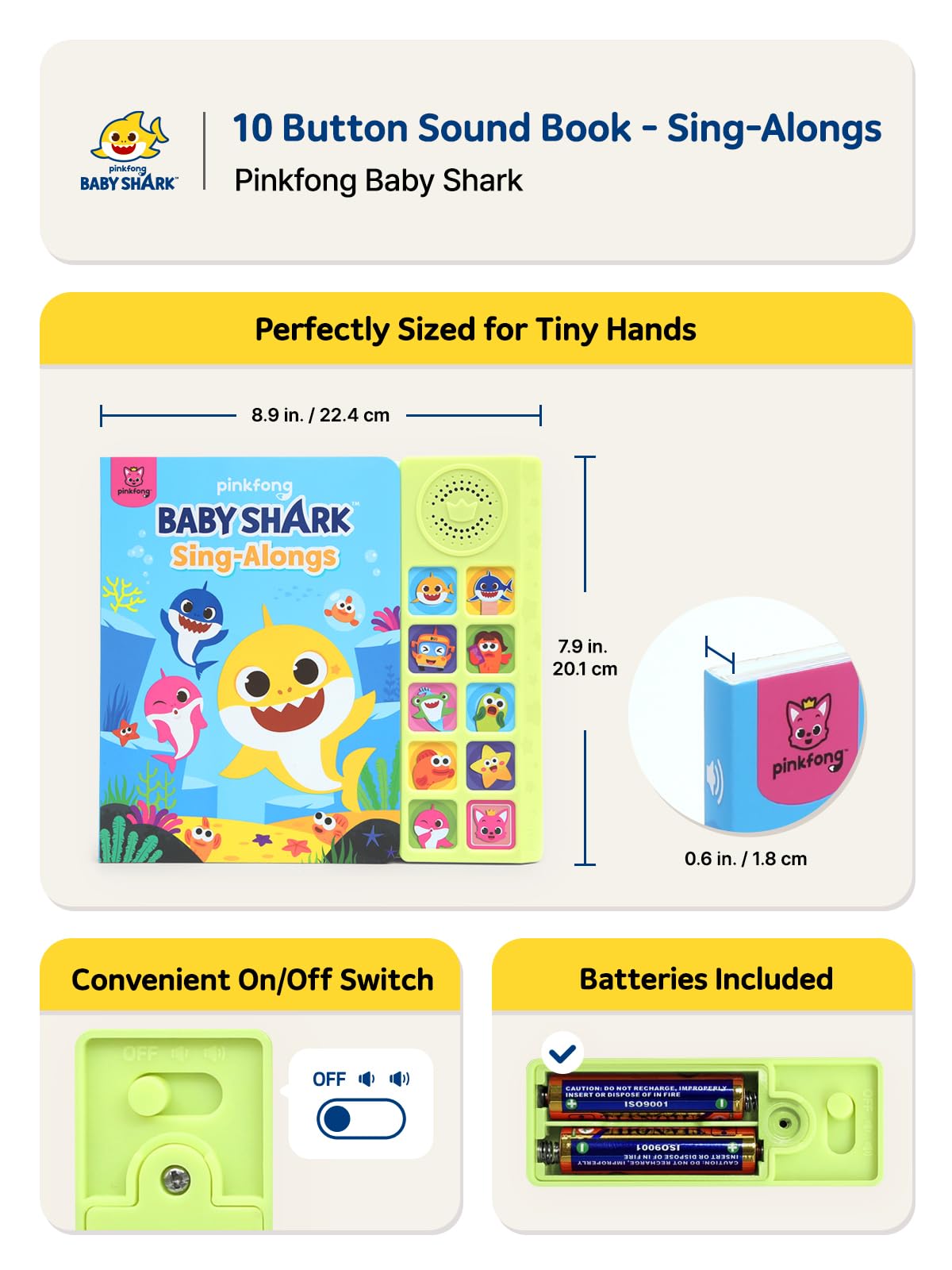 Pinkfong página interna con letras claras que facilita seguir las canciones