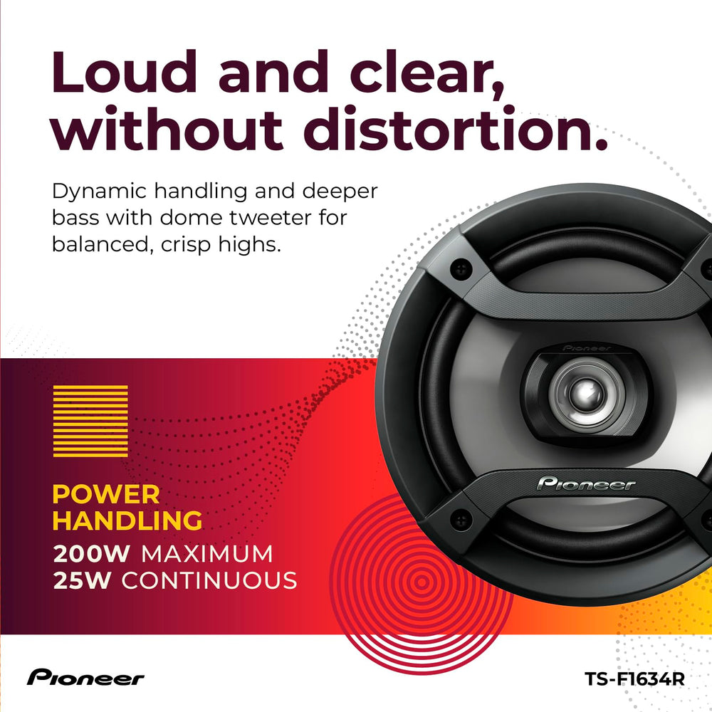 Pioneer TS-F1634R instalado en puerta de coche mejora experiencia auditiva