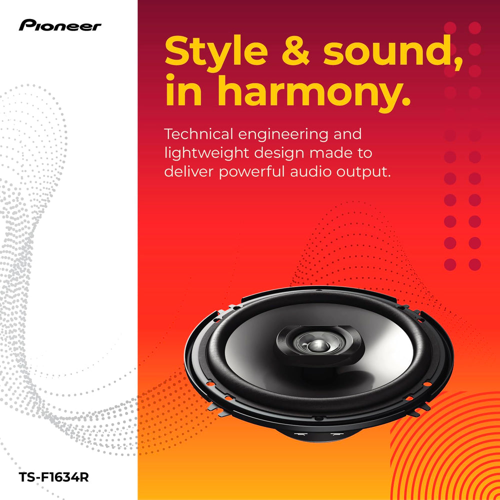 Pioneer TS-F1634R acercamiento al tweeter para agudos más nítidos