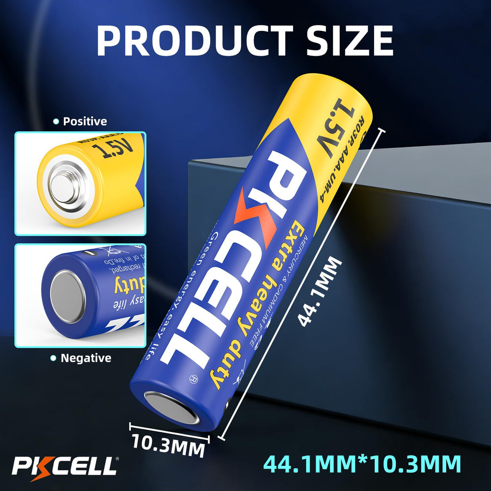 PKCELL primer plano del terminal de la pila AAA que muestra calidad y acabado