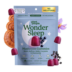 Plant People: empaque frontal del suplemento WonderSleep, fácil identificación y diseño práctico