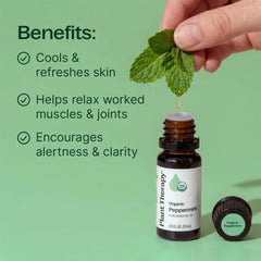 Plant Therapy etiqueta en detalle con información de pureza y certificación