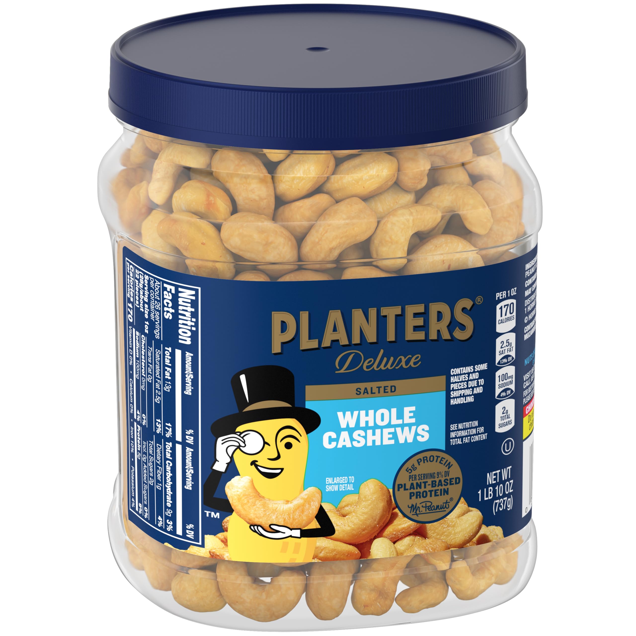 PLANTERS tapa resellable cerrada conservando el crujiente del snack