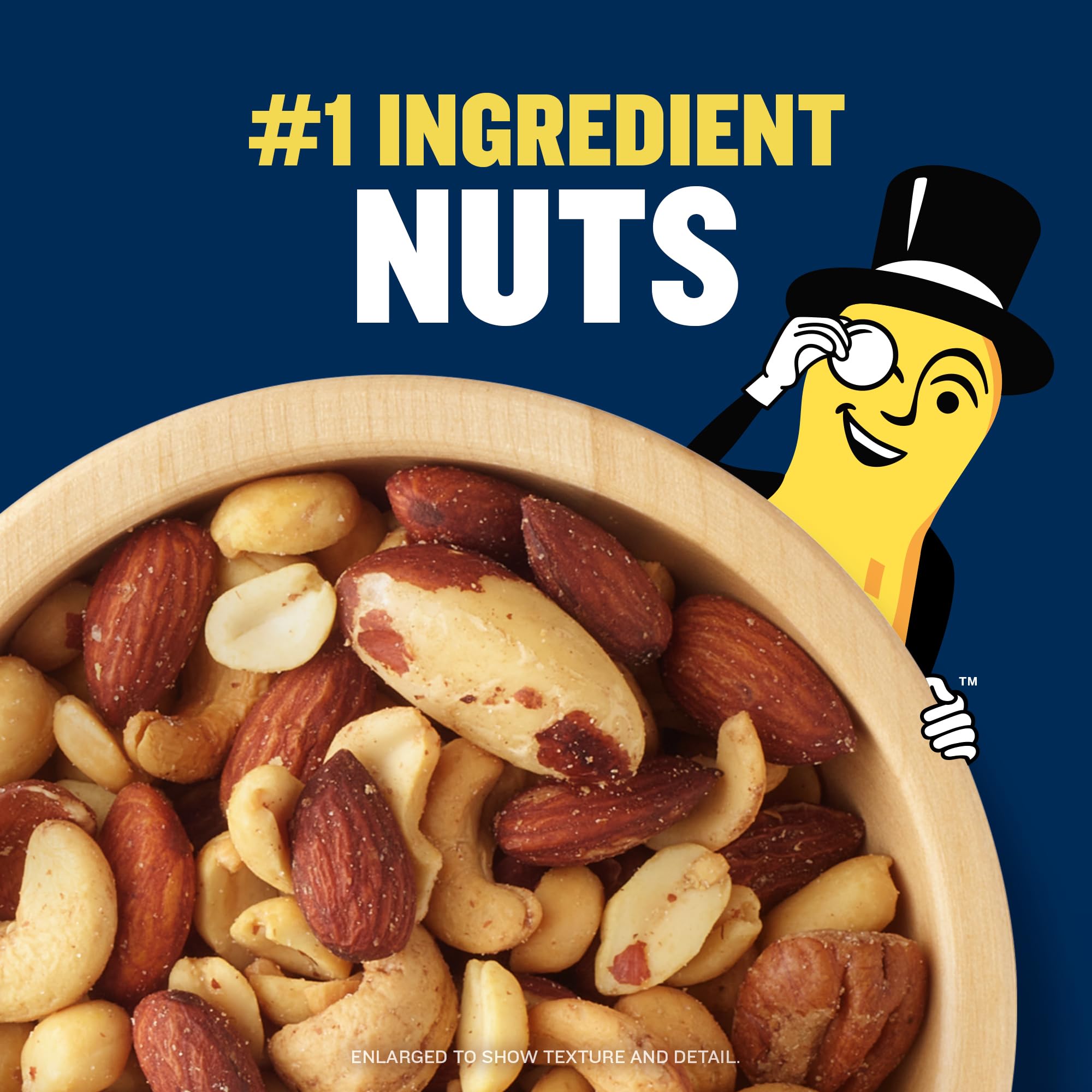 Planters etiqueta con lista de ingredientes y beneficios claros