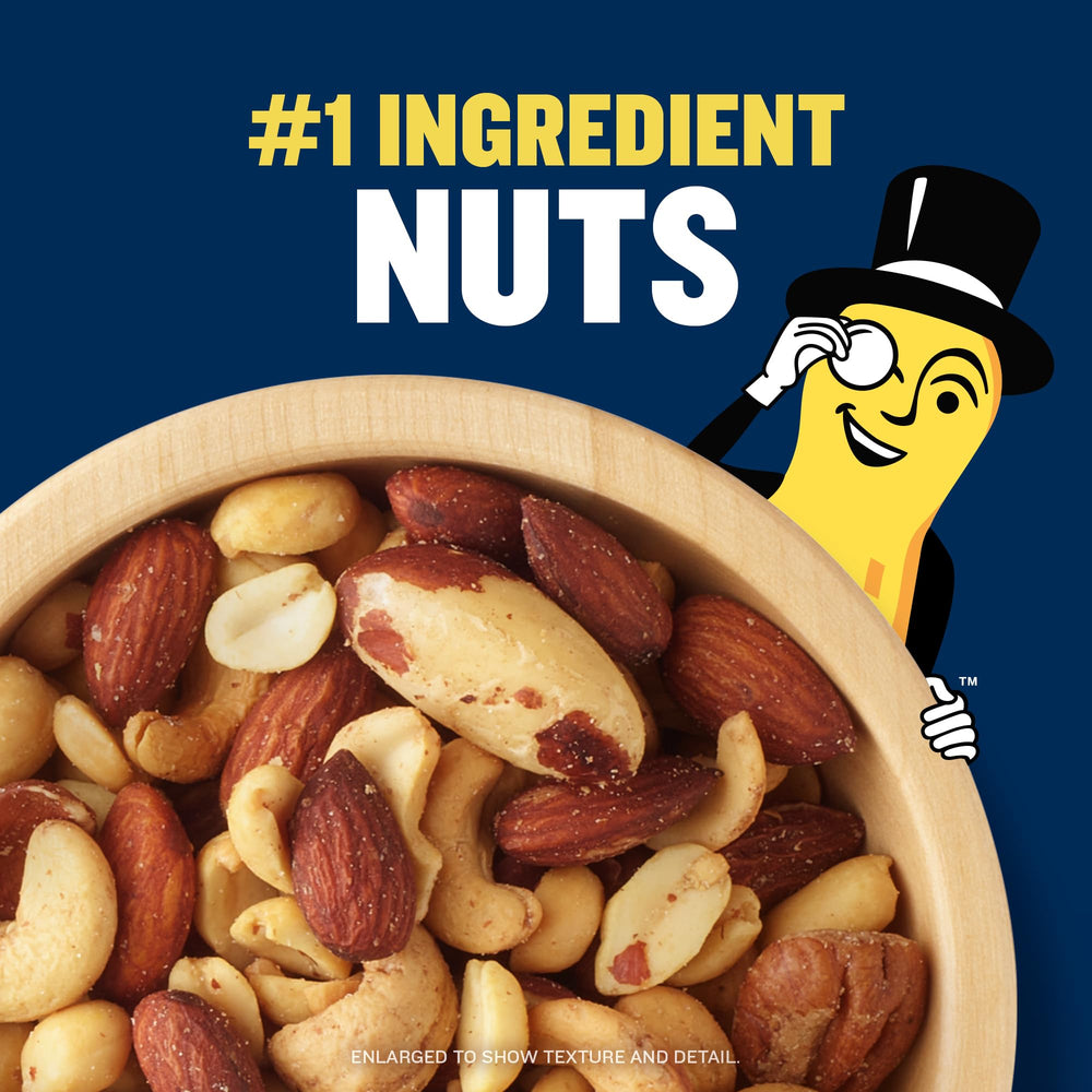 Planters etiqueta con lista de ingredientes y beneficios claros