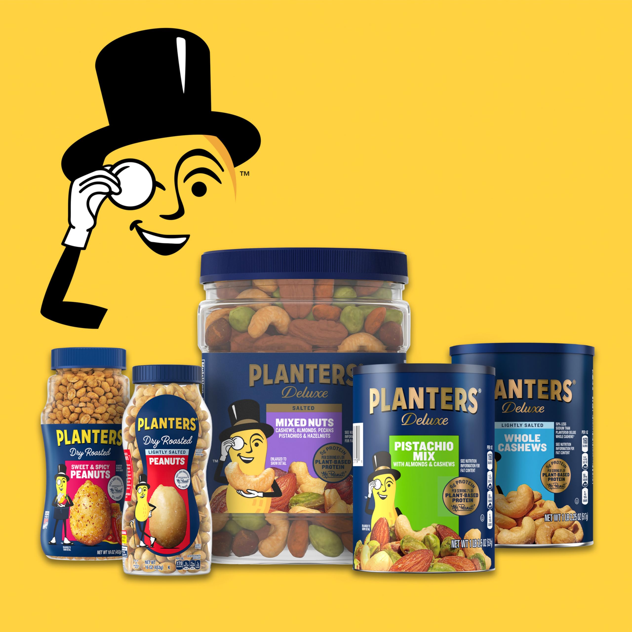 PLANTERS etiqueta con lista de ingredientes y detalles nutricionales visibles