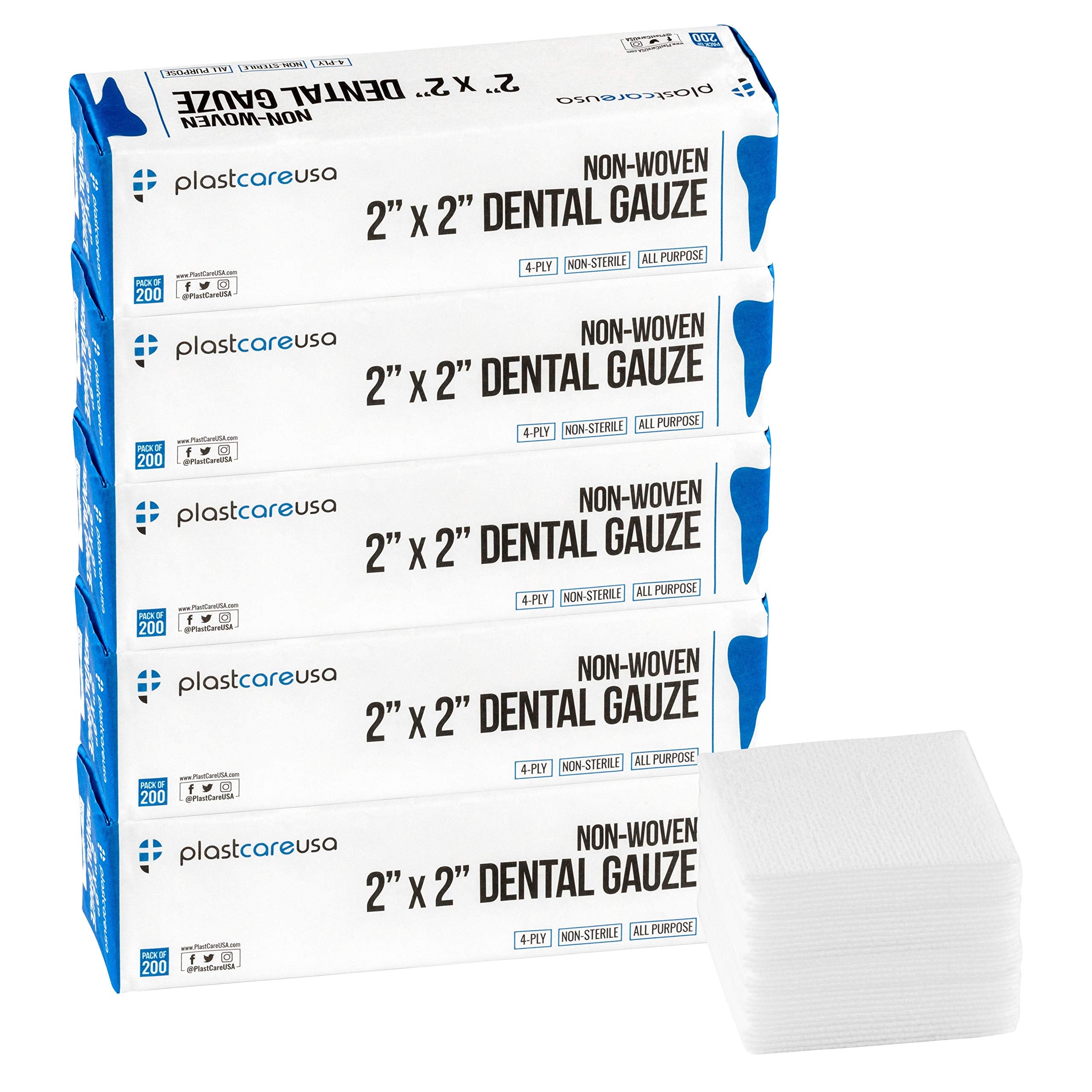 PlastCare USA paquete frontal de gasas 2x2, almacenamiento eficiente