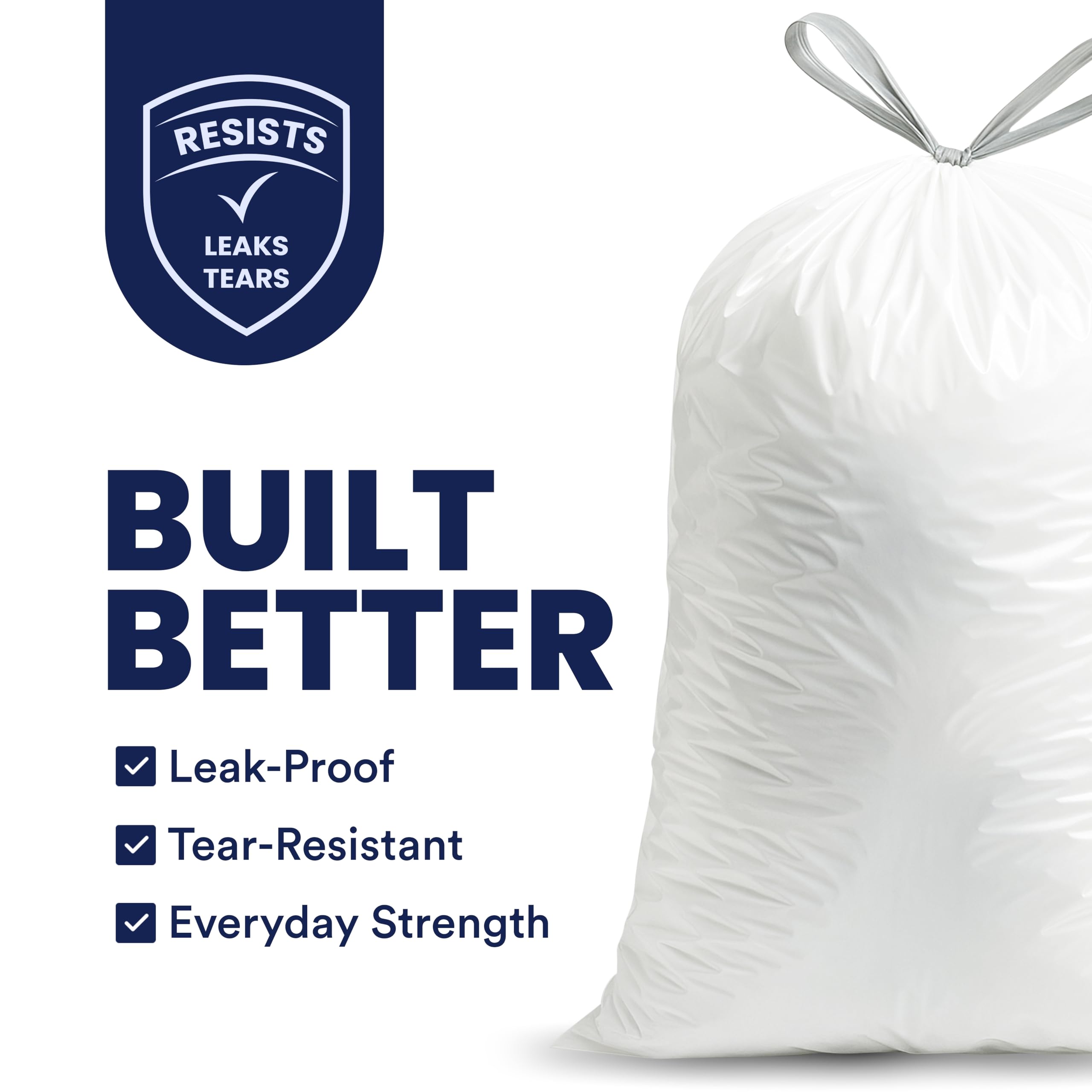 Plasticplace close-up of bag texture highlighting 0.7 mil strength and tear resistance
