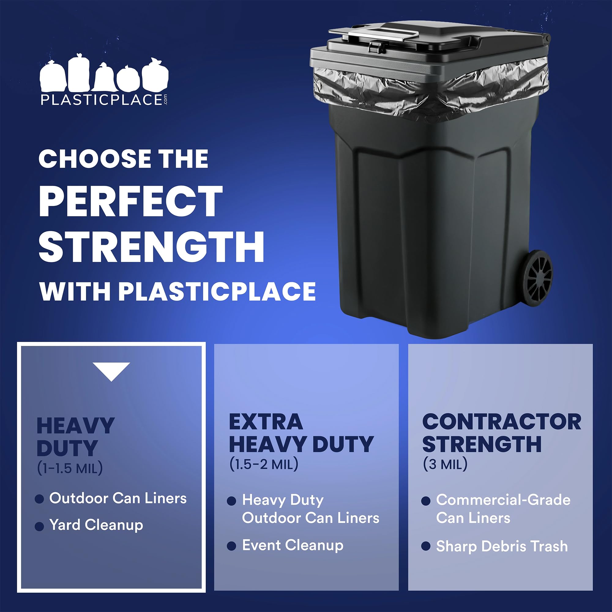Plasticplace detalle de la etiqueta con medidas y ventaja informativa clara