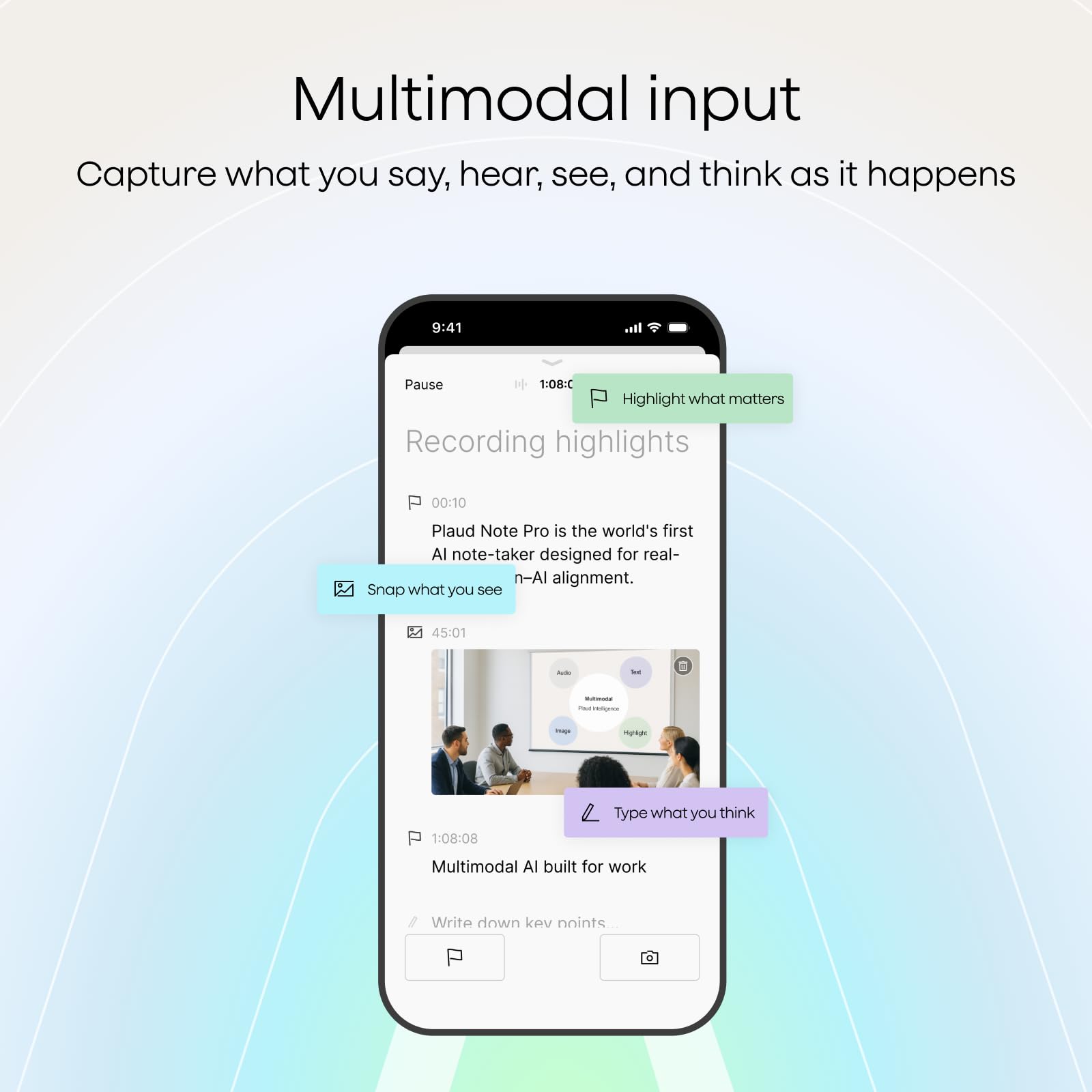 Plaud NotePin S con los cuatro accesorios incluidos para distintas formas de uso