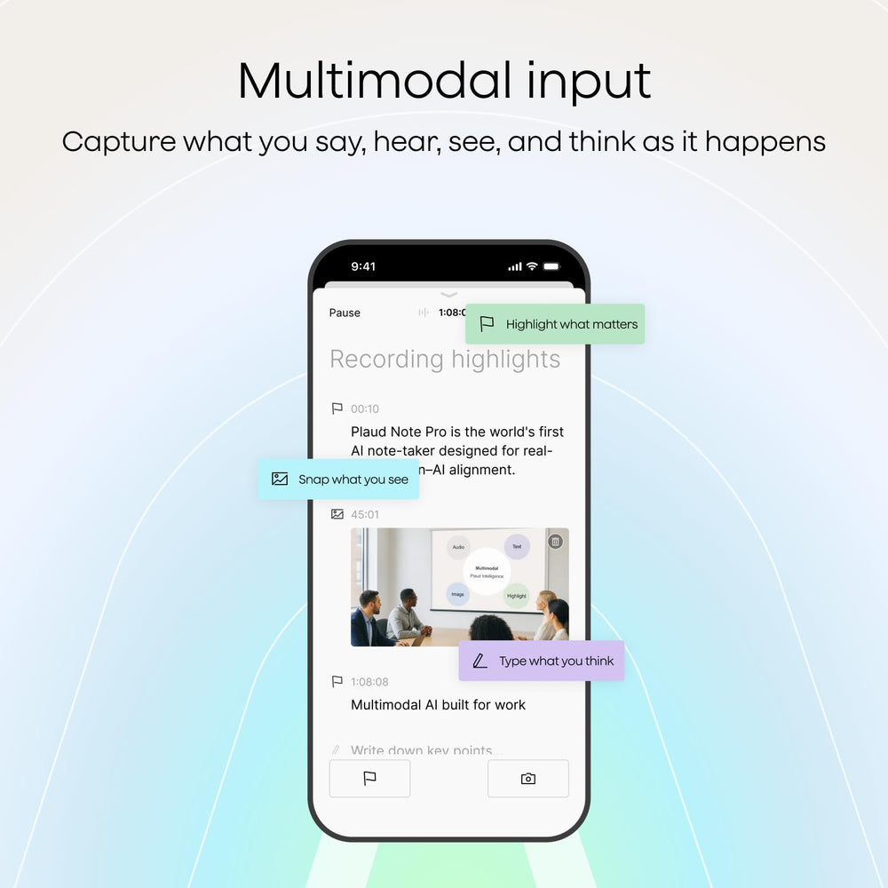 Plaud NotePin S con los cuatro accesorios incluidos para distintas formas de uso