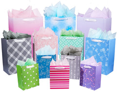 Plauthus vista frontal del pack de 12 bolsas mostrando colores y diseños, presentación lista