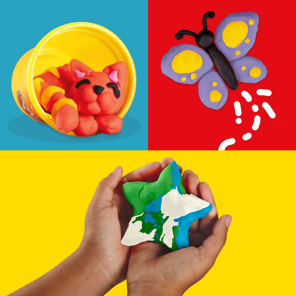 Play‑Doh niños modelando en actividad infantil supervisada