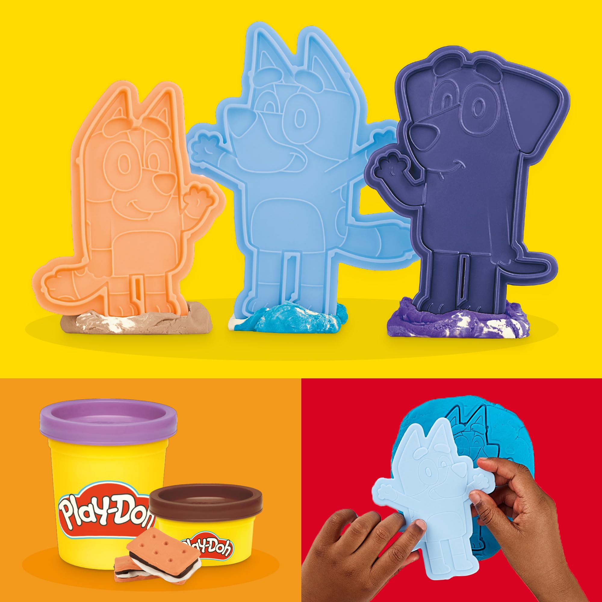Play‑Doh escena familiar en tapete estimulando juego compartido