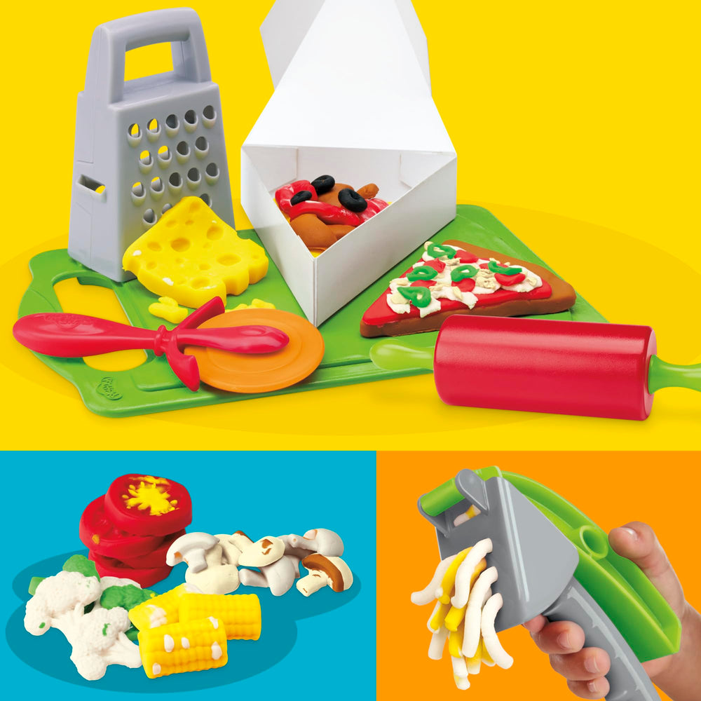 Play-Doh latas de masa en colores variados para crear corteza y toppings