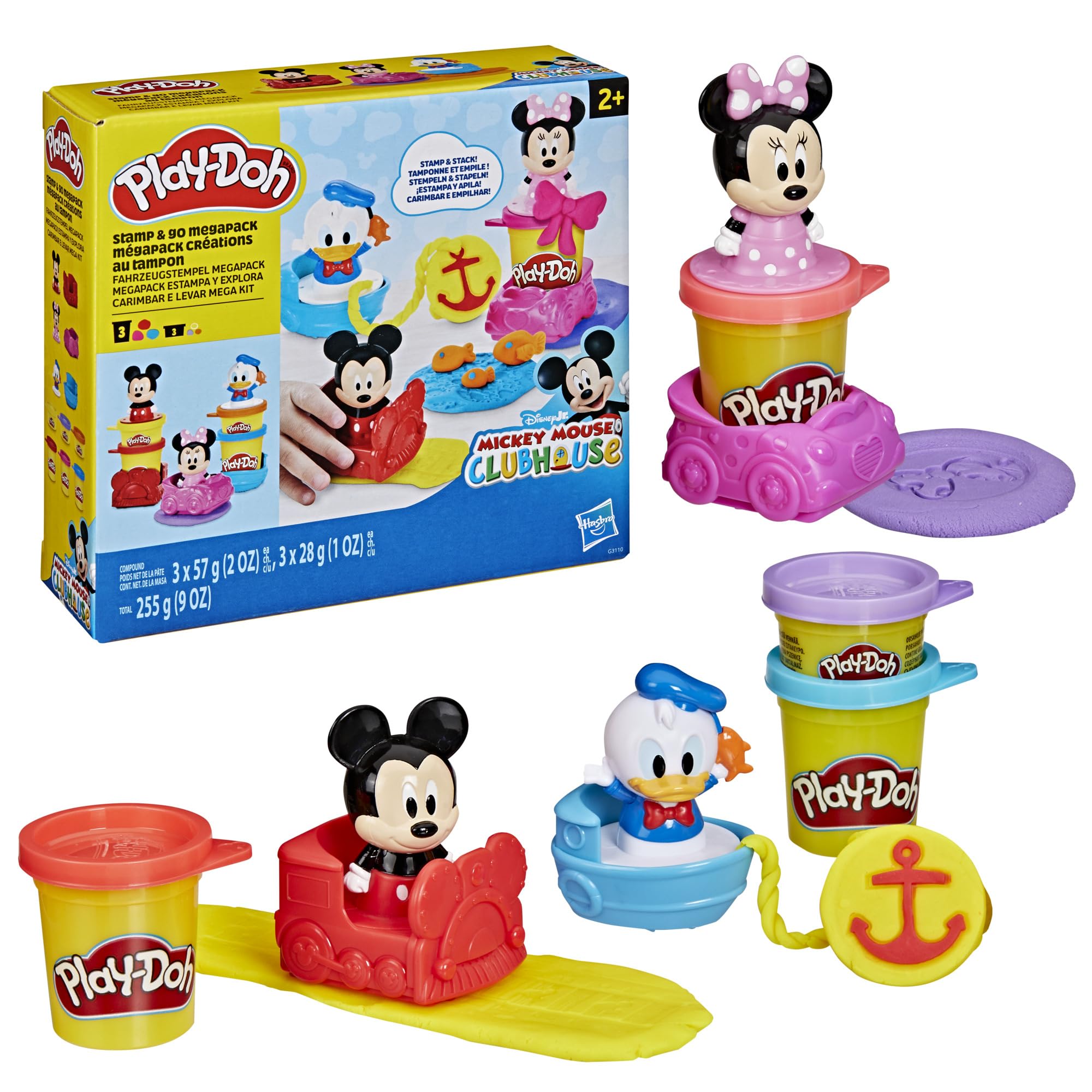Play-Doh packaging frontal mostrando el set Disney y facilidad de juego