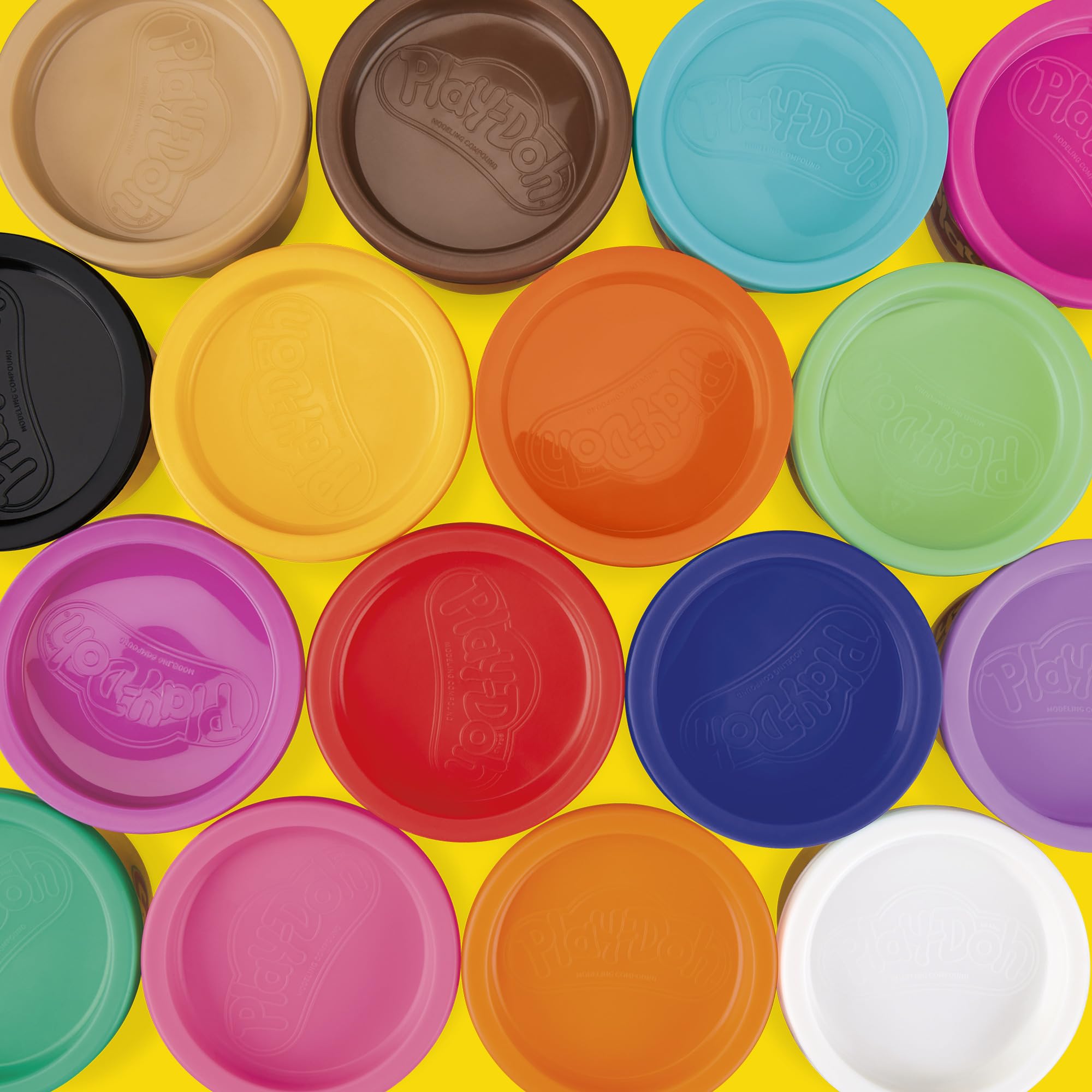 Play‑Doh etiqueta reciclable en el envase indicando empaques y tapas reciclables