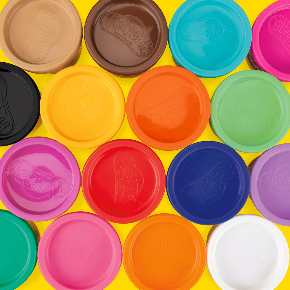 Play‑Doh etiqueta reciclable en el envase indicando empaques y tapas reciclables