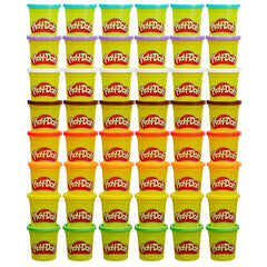 Play‑Doh pack frontal mostrando las 48 latas y colores para aulas