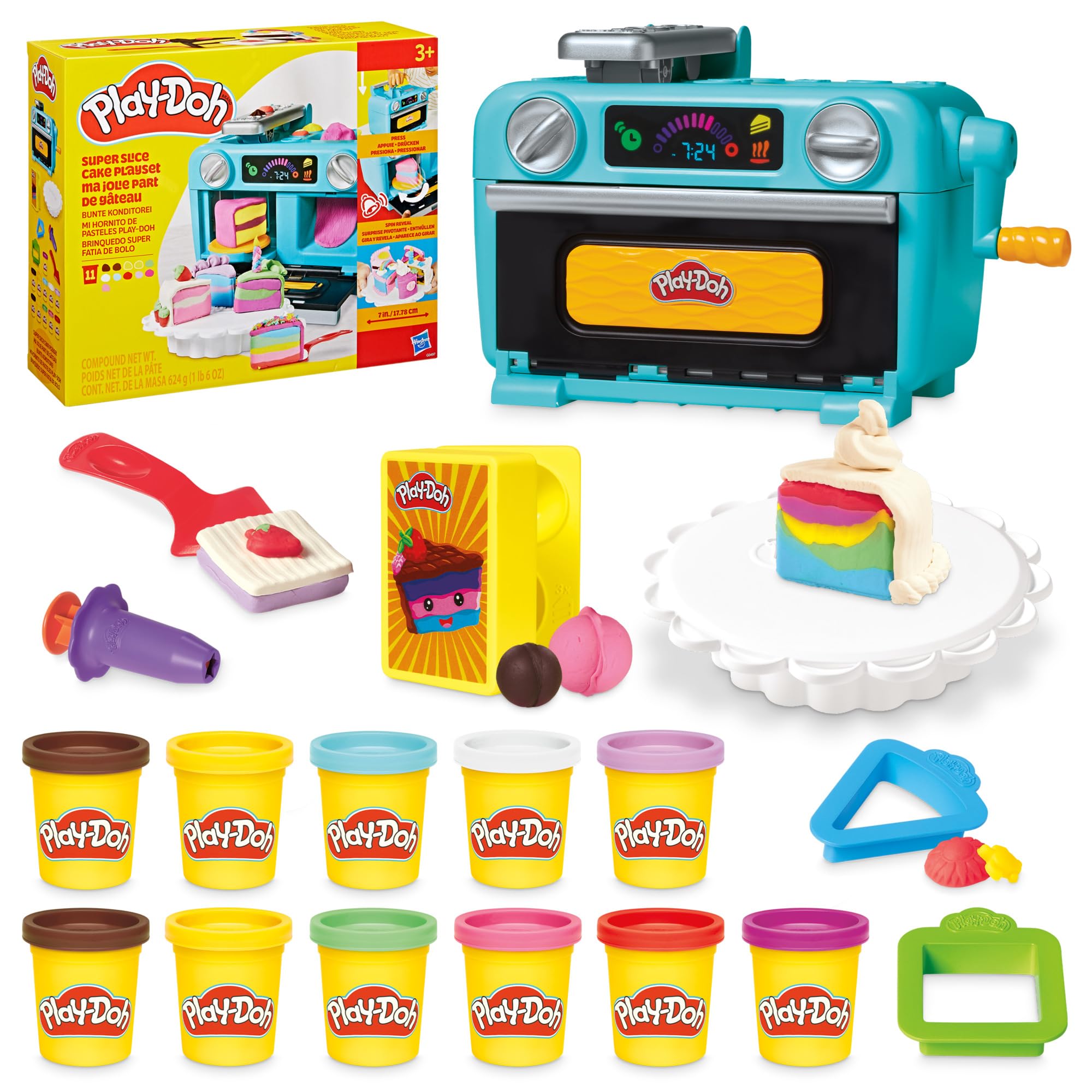 Play-Doh horno frontal mostrando puerta y palanca para juego interactivo