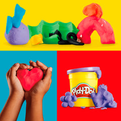 Play‑Doh latas apiladas detalle de envase que facilita almacenamiento