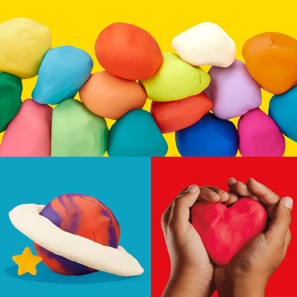 Play‑Doh manos en actividad de maestra con varios niños, ideal para aulas