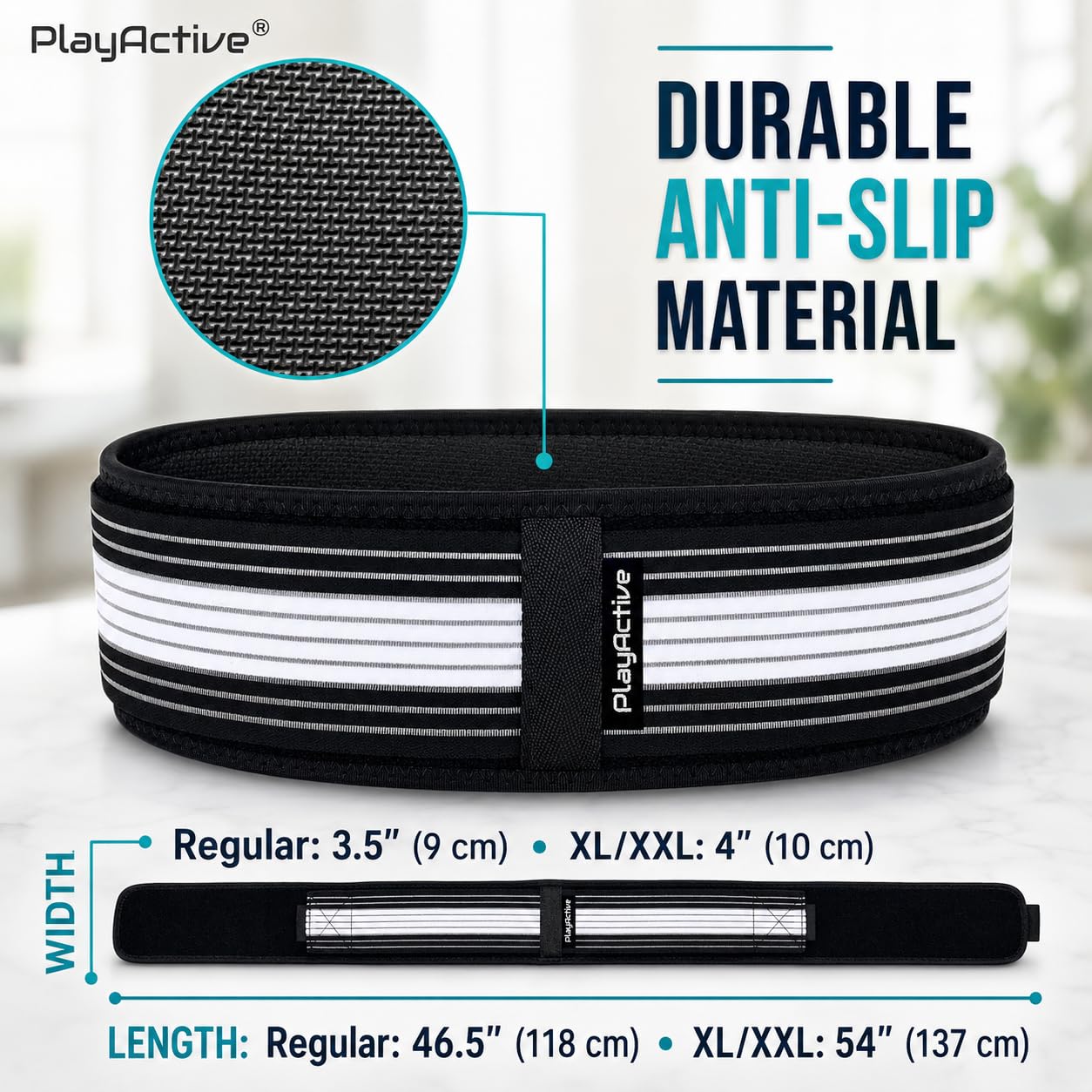 PlayActive hombre haciendo ejercicio con cinturón, uso activo y control de movimiento