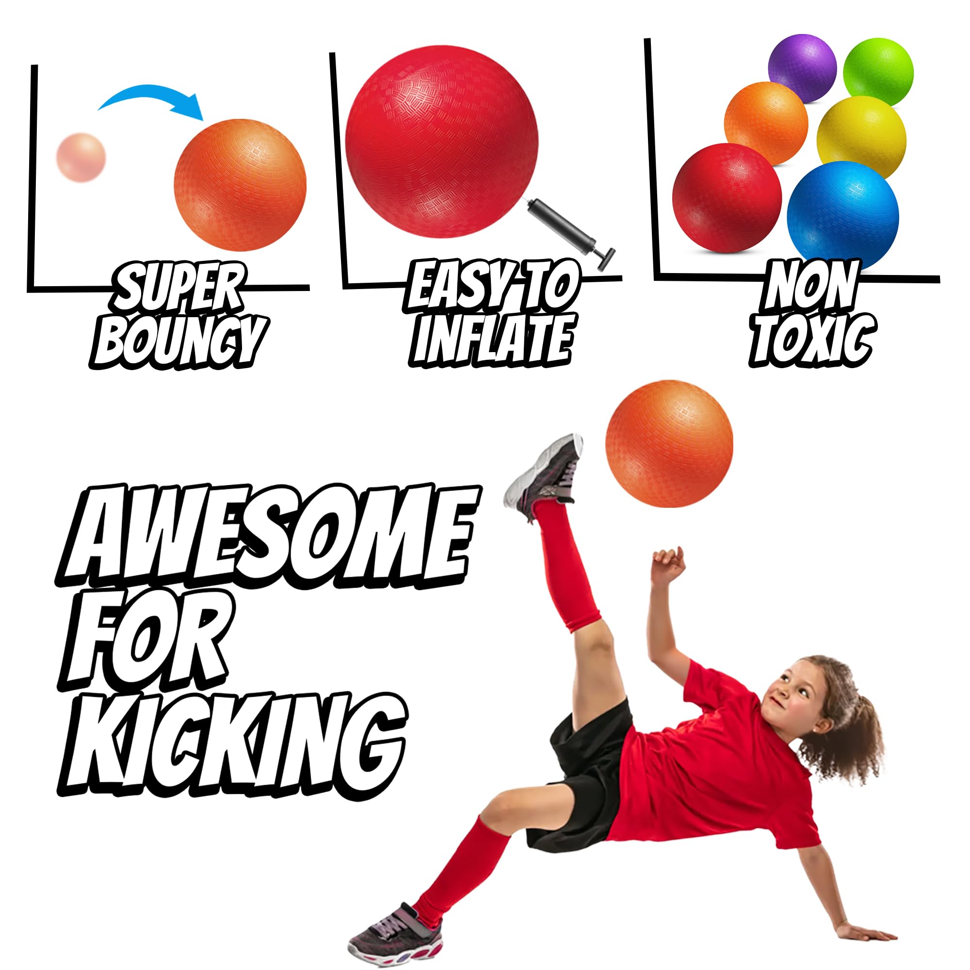 PlayBolt pelotas de colores distribuidas en un patio, ideales para juegos grupales