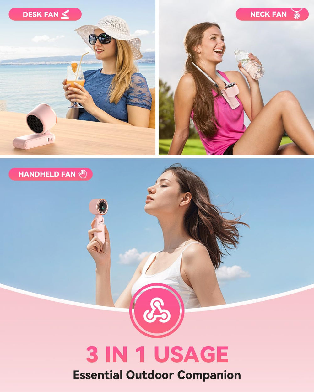 PlayHot ventilador en mano demostrando ligereza y facilidad de transporte