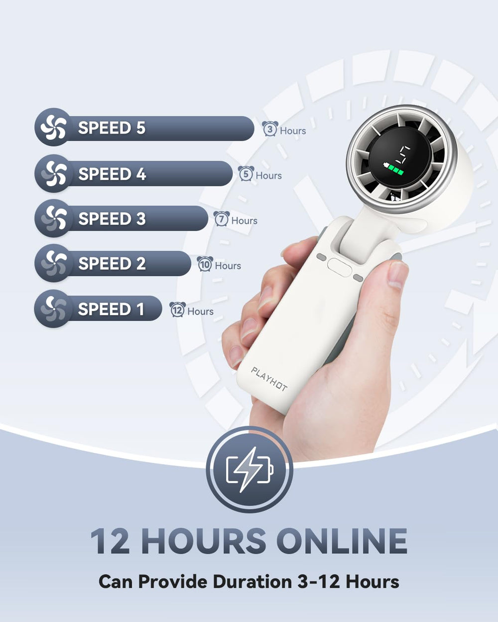 PlayHot en modo escritorio proporcionando ventilación estable en mesa