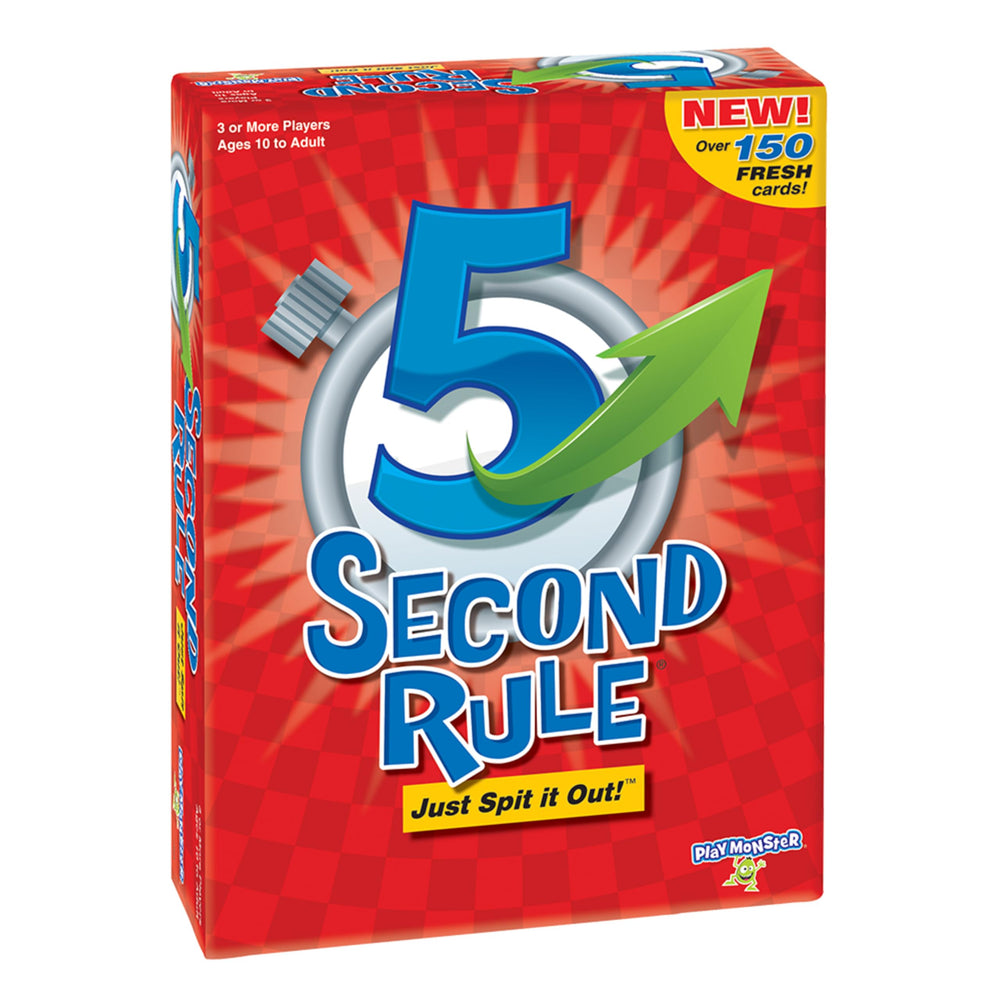 PlayMonster caja del juego 5 Second Rule mostrando contenido y beneficio diversión rápida