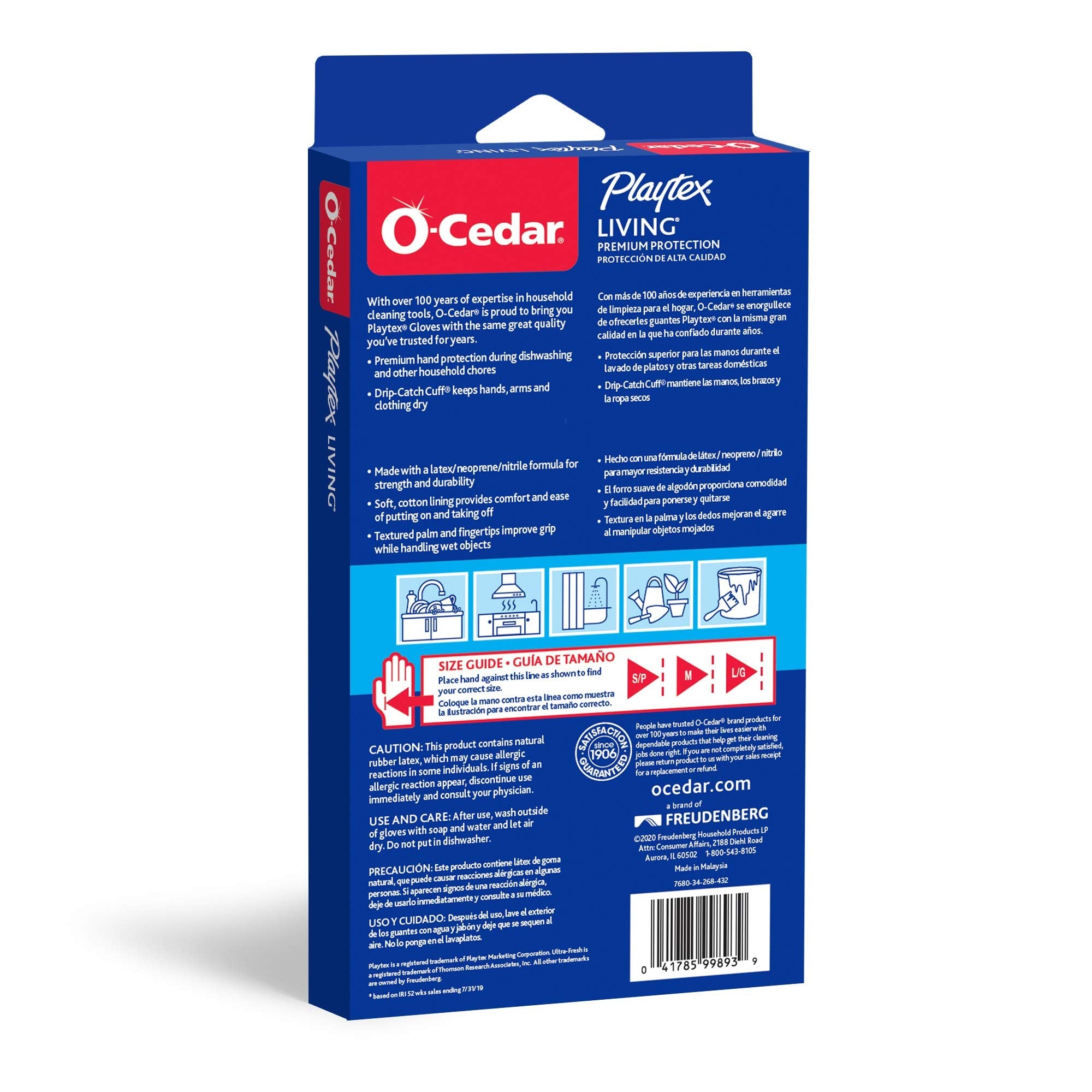 PLAYTEX O-Cedar puesta en escena doméstica resaltando uso en limpiezas del hogar