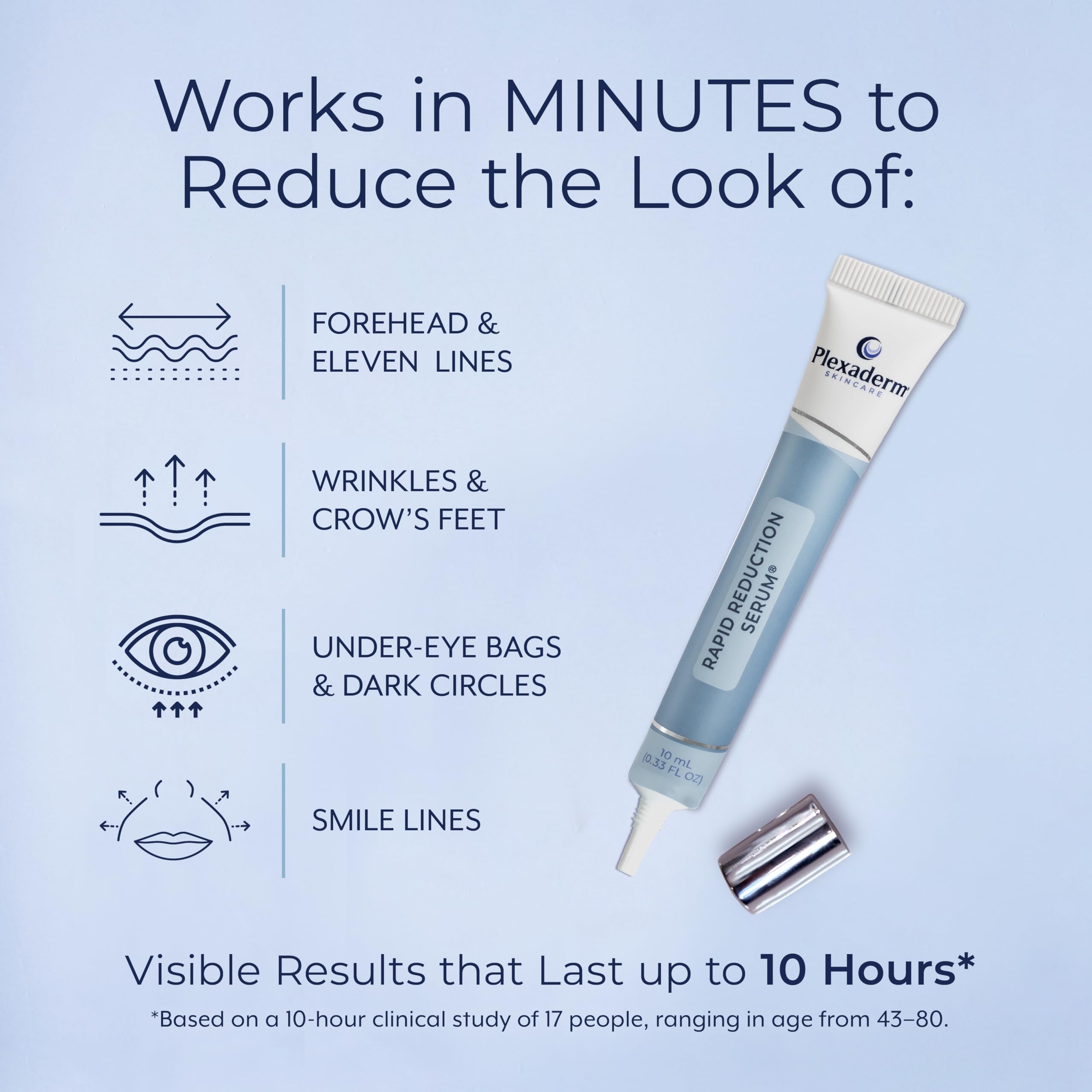 Plexaderm aplicación sobre contorno de ojos que reduce bolsas visible
