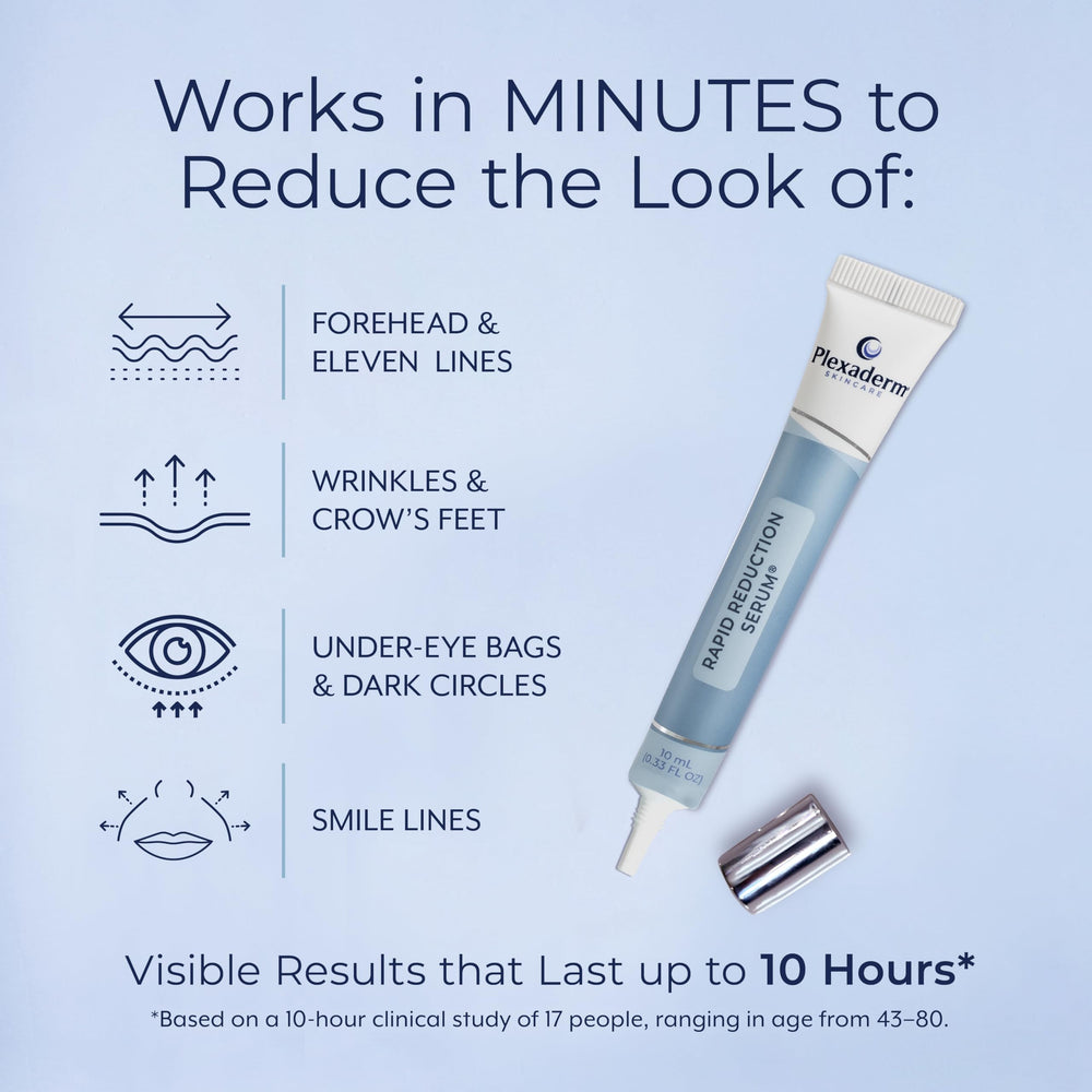 Plexaderm aplicación sobre contorno de ojos que reduce bolsas visible