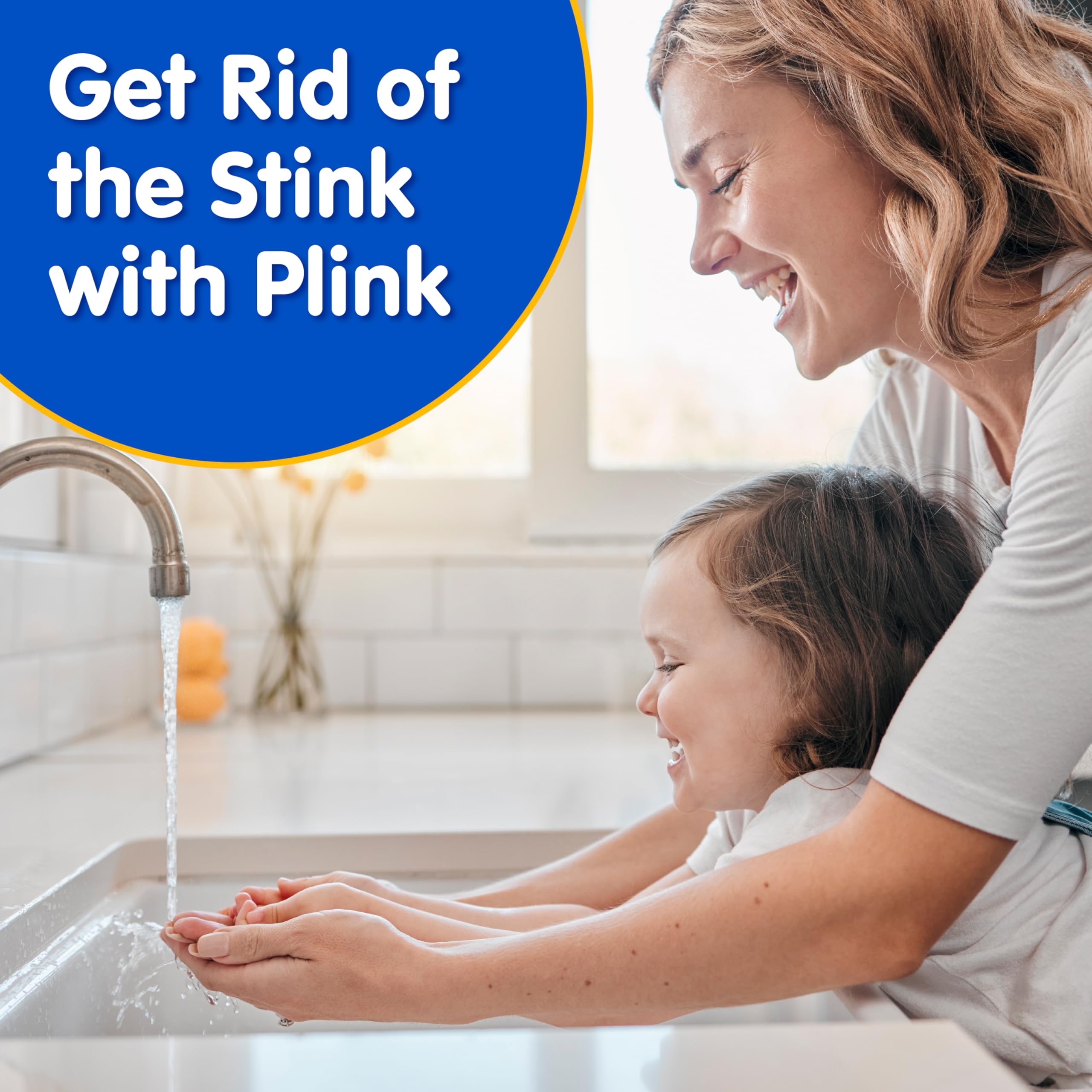 Plink cápsula enjuagada con agua caliente para activar limpieza profunda