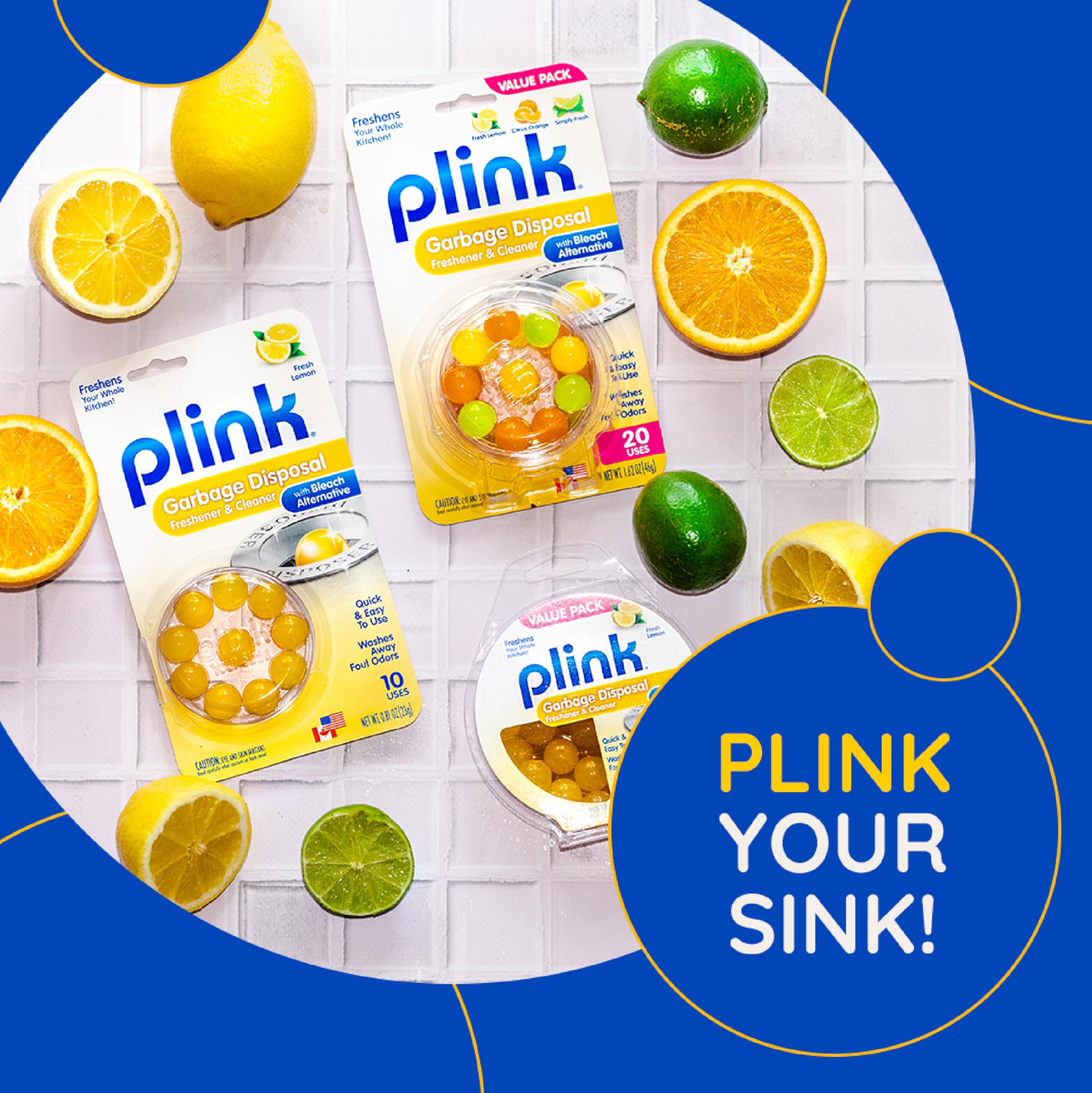 Plink escena de cocina con fregadero limpio y aroma cítrico presente