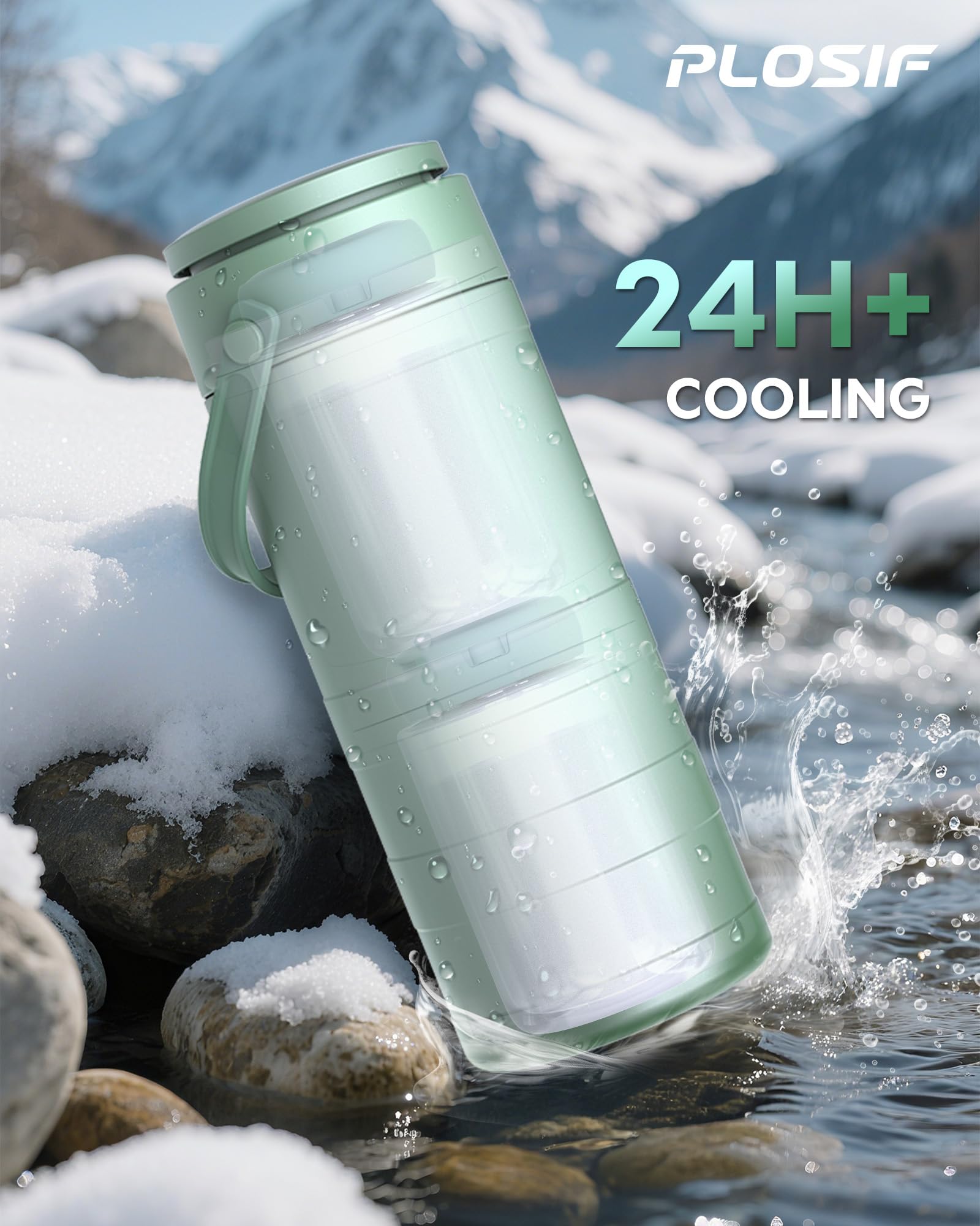 PLOSIF tubo refrigerante 360° detalle que mantiene la leche fría hasta 24 horas