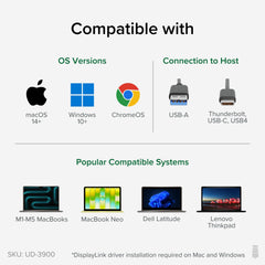 Plugable UD-3900 cable híbrido USB‑C/USB 3.0 para conexión única rápida