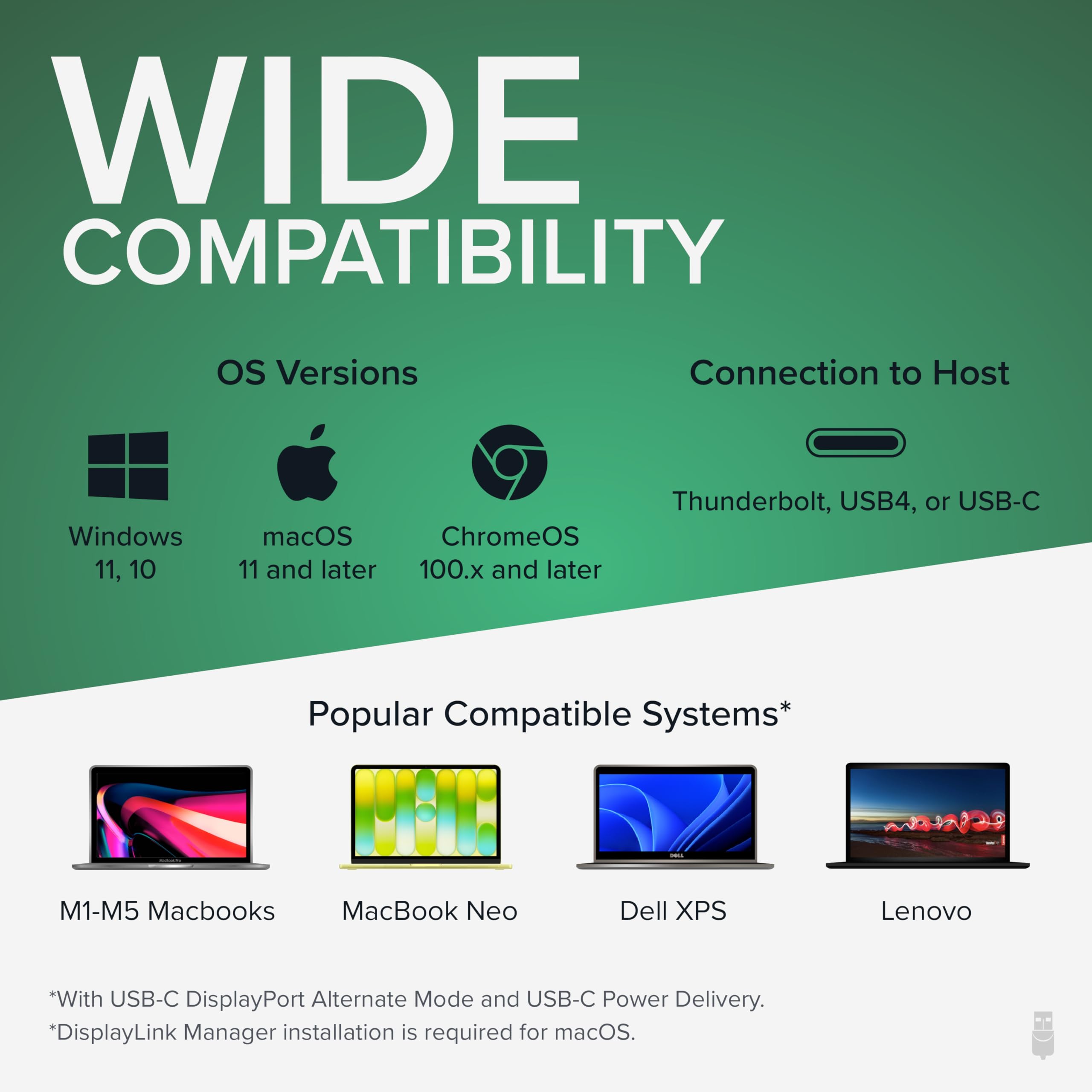 Plugable en uso junto a portátil optimizando espacio de trabajo
