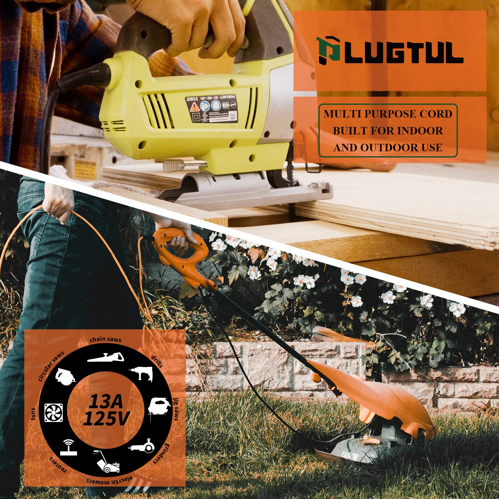 PLUGTUL cable recogido con correa hook-and-loop para almacenamiento ordenado