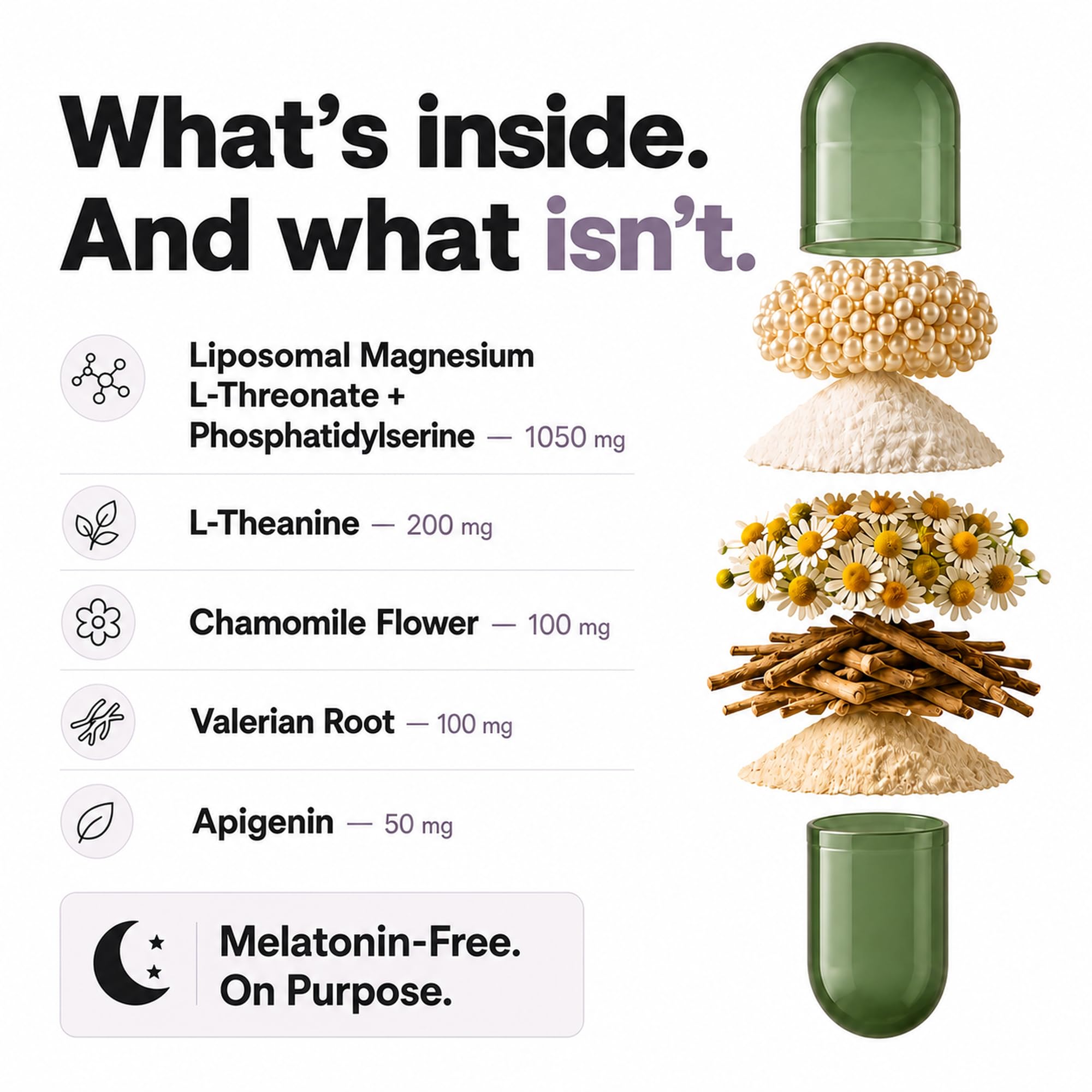 Plus+Ultra frasco junto a mesita nocturna para uso antes de dormir, apoyo nocturno natural