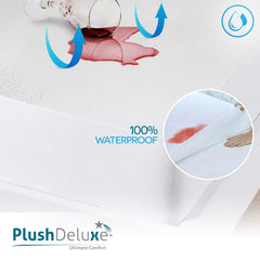PlushDeluxe protector ajustado a la esquina del colchón para fijación segura hasta 18"