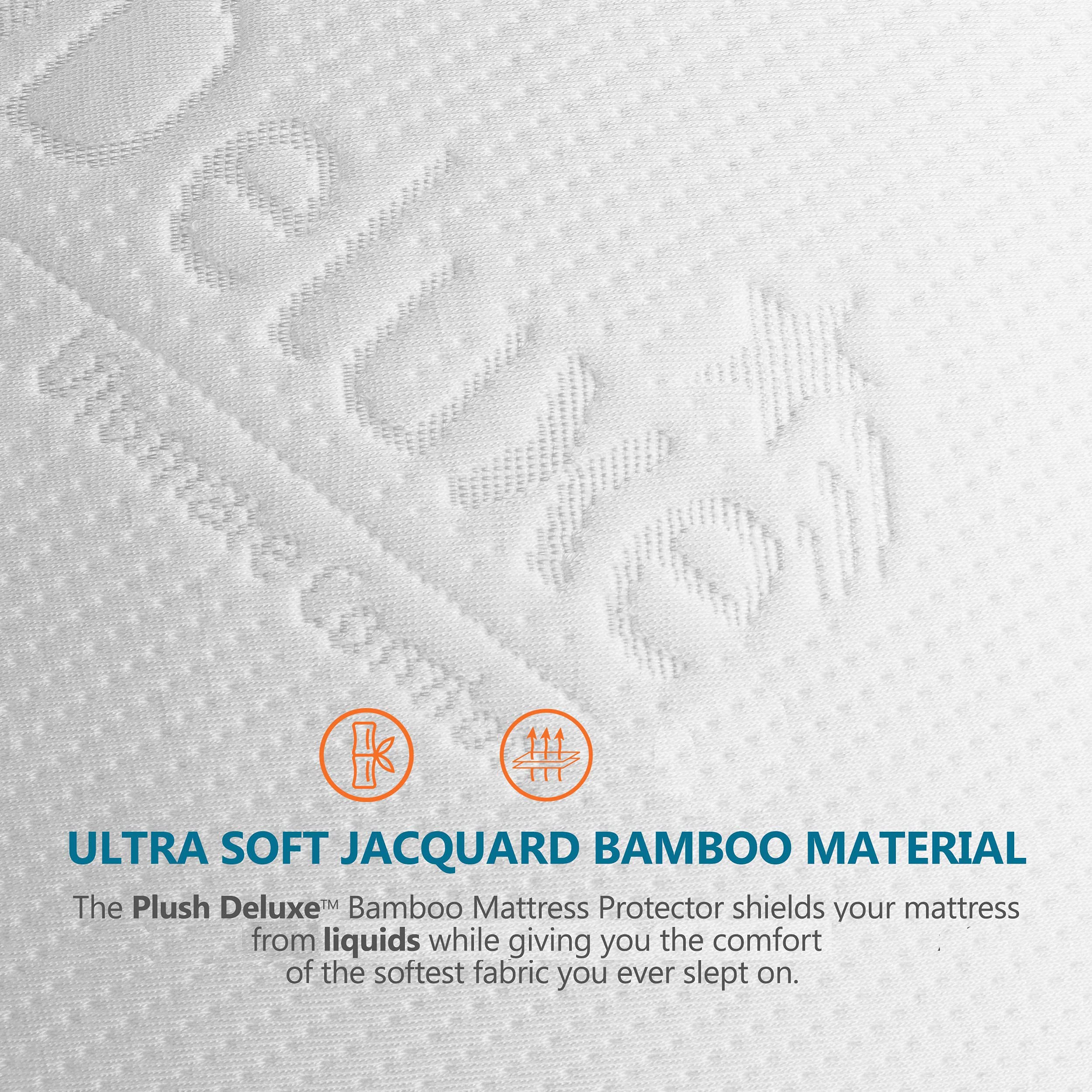 PlushDeluxe primer plano del tejido de bambú ultra suave y transpirable