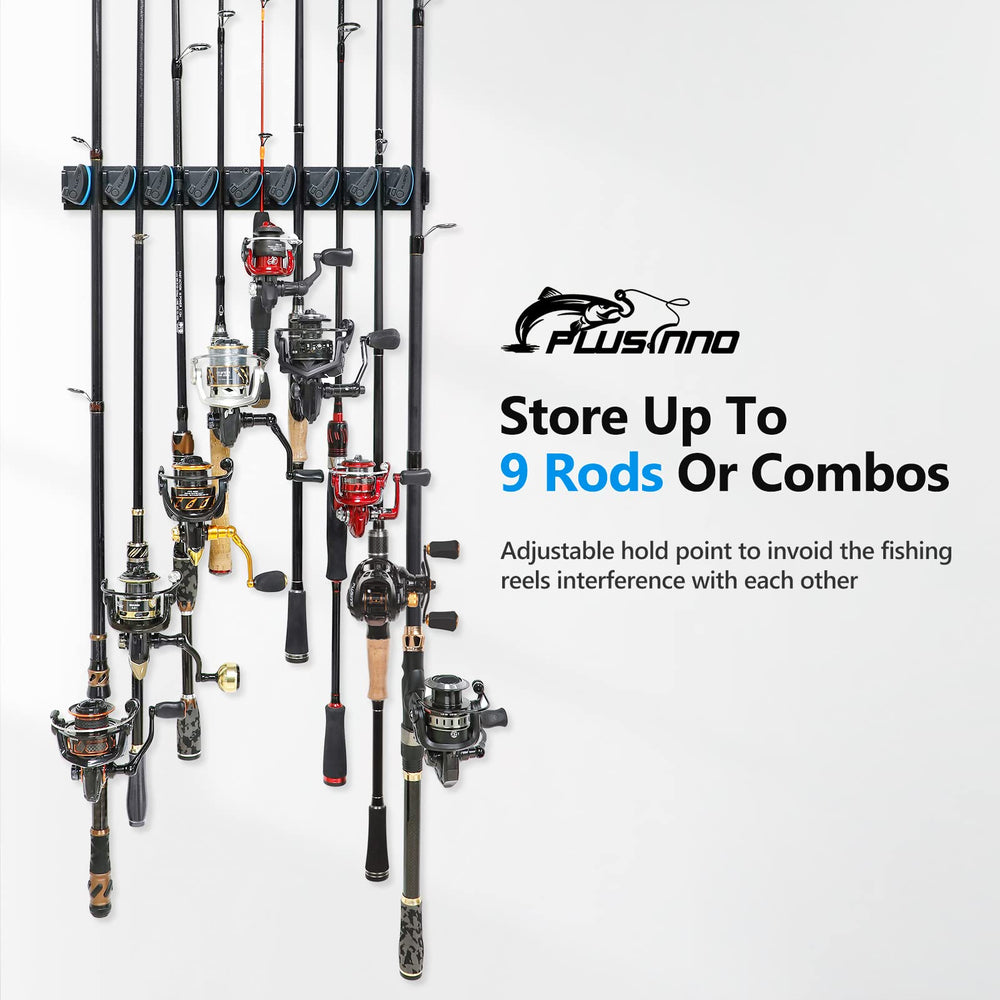 PLUSINNO V9 holding nine rods and combos to maximize space
