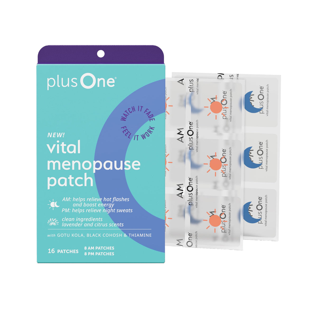 plusOne packaging del frente mostrando caja y marca para identificación rápida