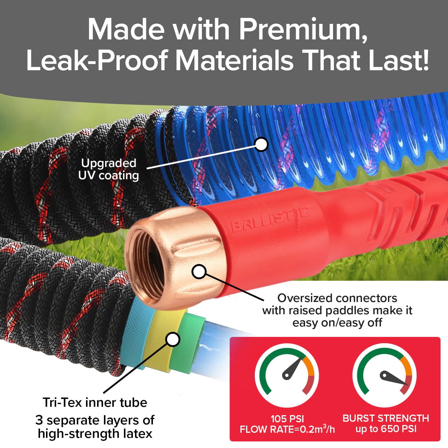 Pocket Hose conectores de cobre sólidos para menor fuga y durabilidad